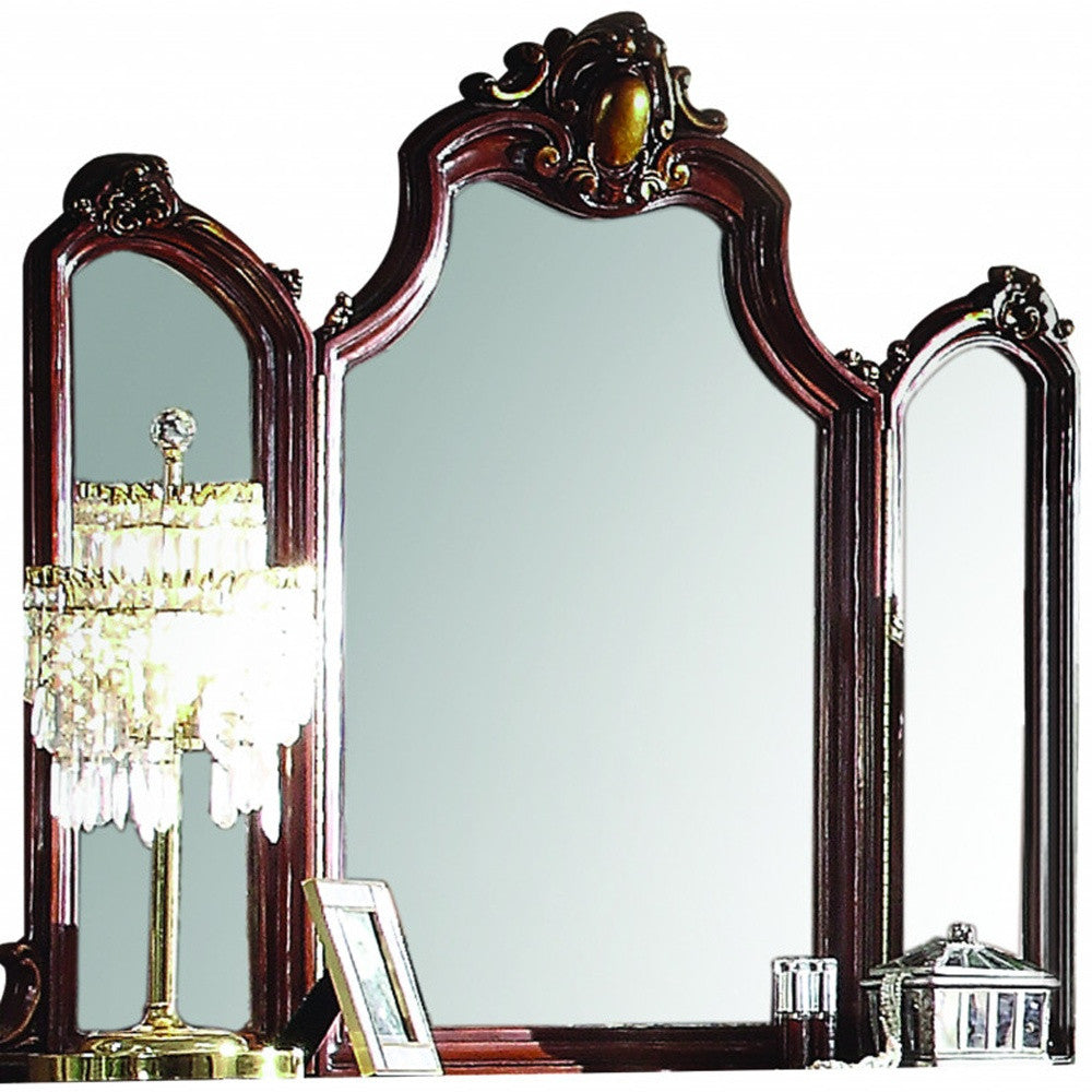 45" Irregular Dresser Wood Mirror