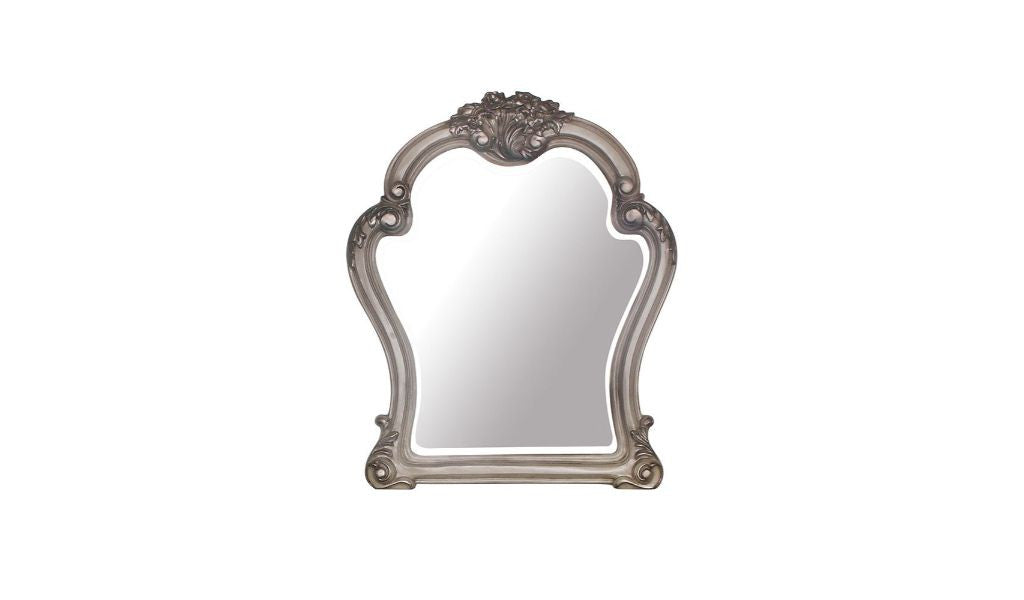 46" Vintage Bone White Irregular Dresser Mirror