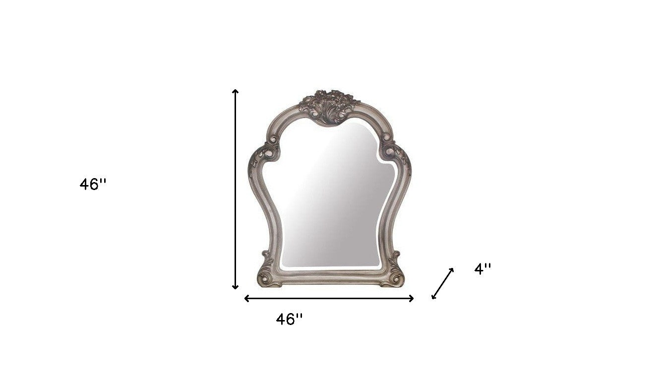 46" Vintage Bone White Irregular Dresser Mirror
