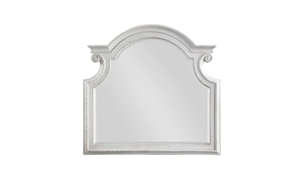43" Antique White Irregular Dresser Mirror
