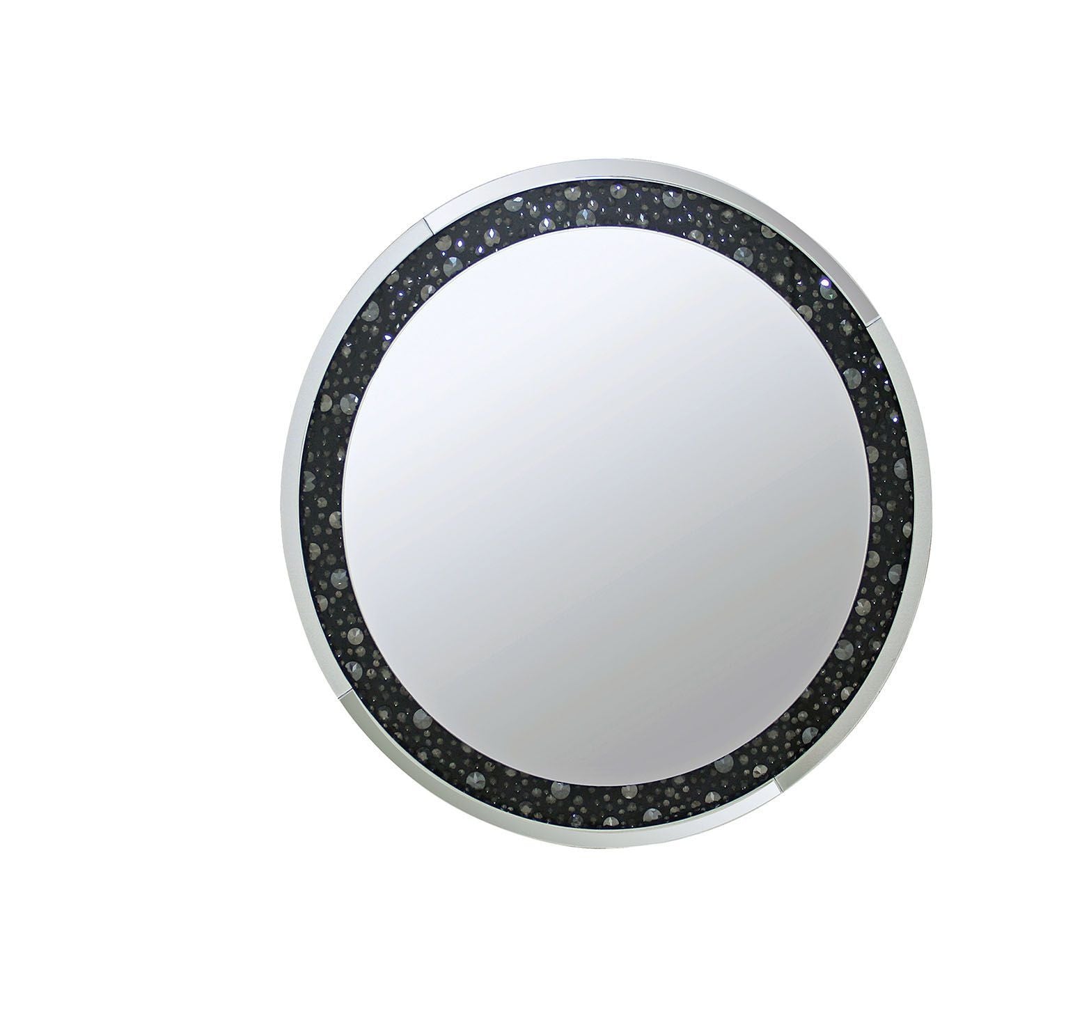 39" Black Round Accent Mirror