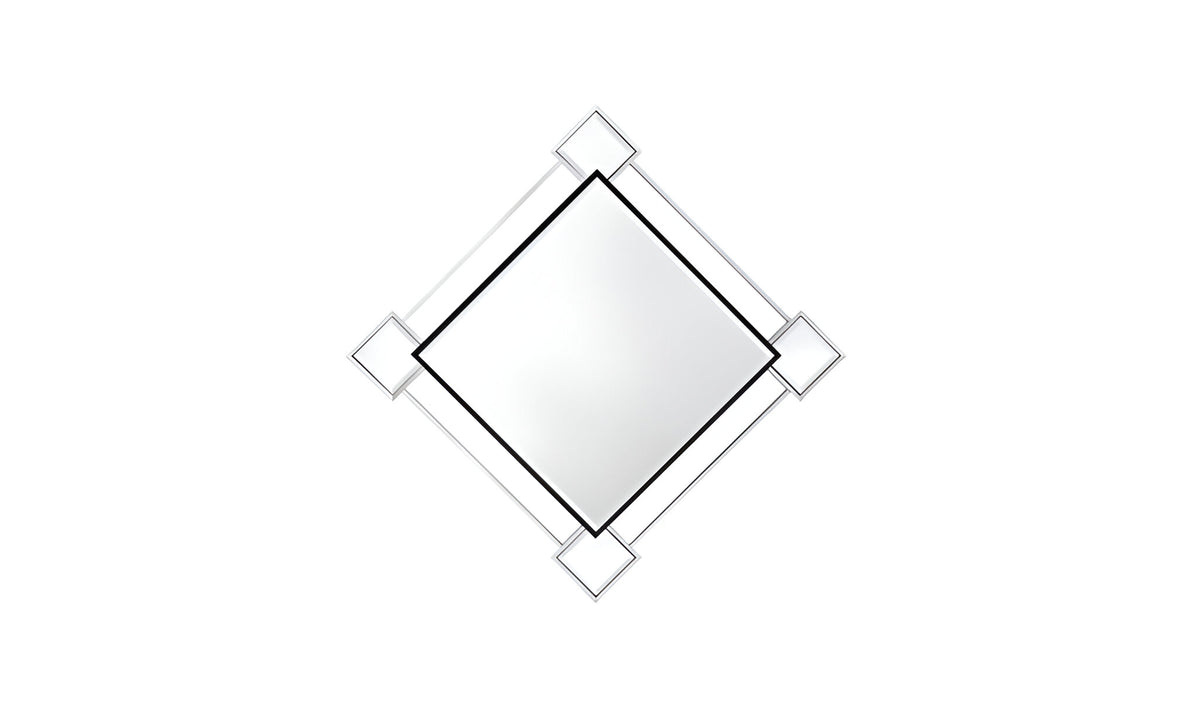 45" Gray And Black Abstract Metal Framed Accent Mirror