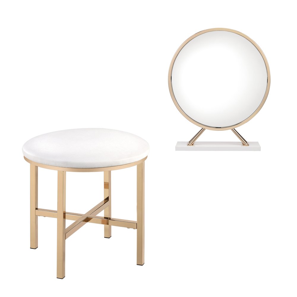 16" Round Metal Framed Freestanding Mirror