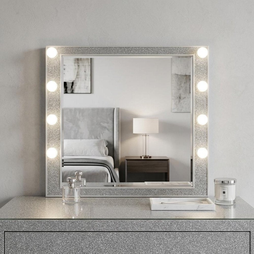 36" Square Wood Framed Mounted Dresser Mirror