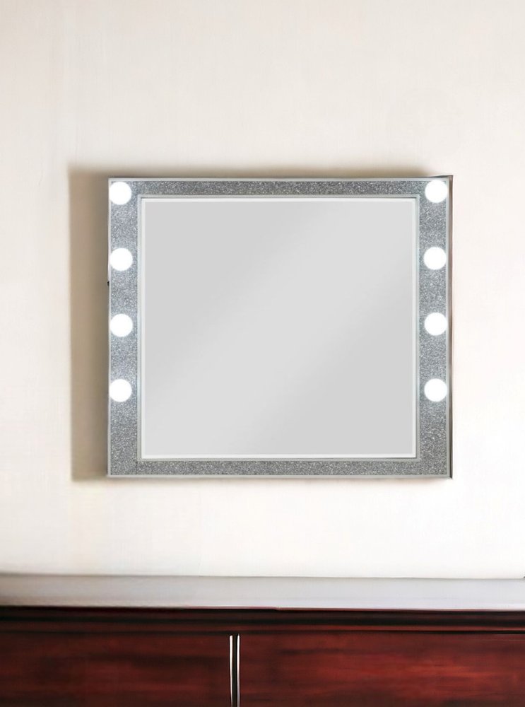 36" Square Wood Framed Mounted Dresser Mirror