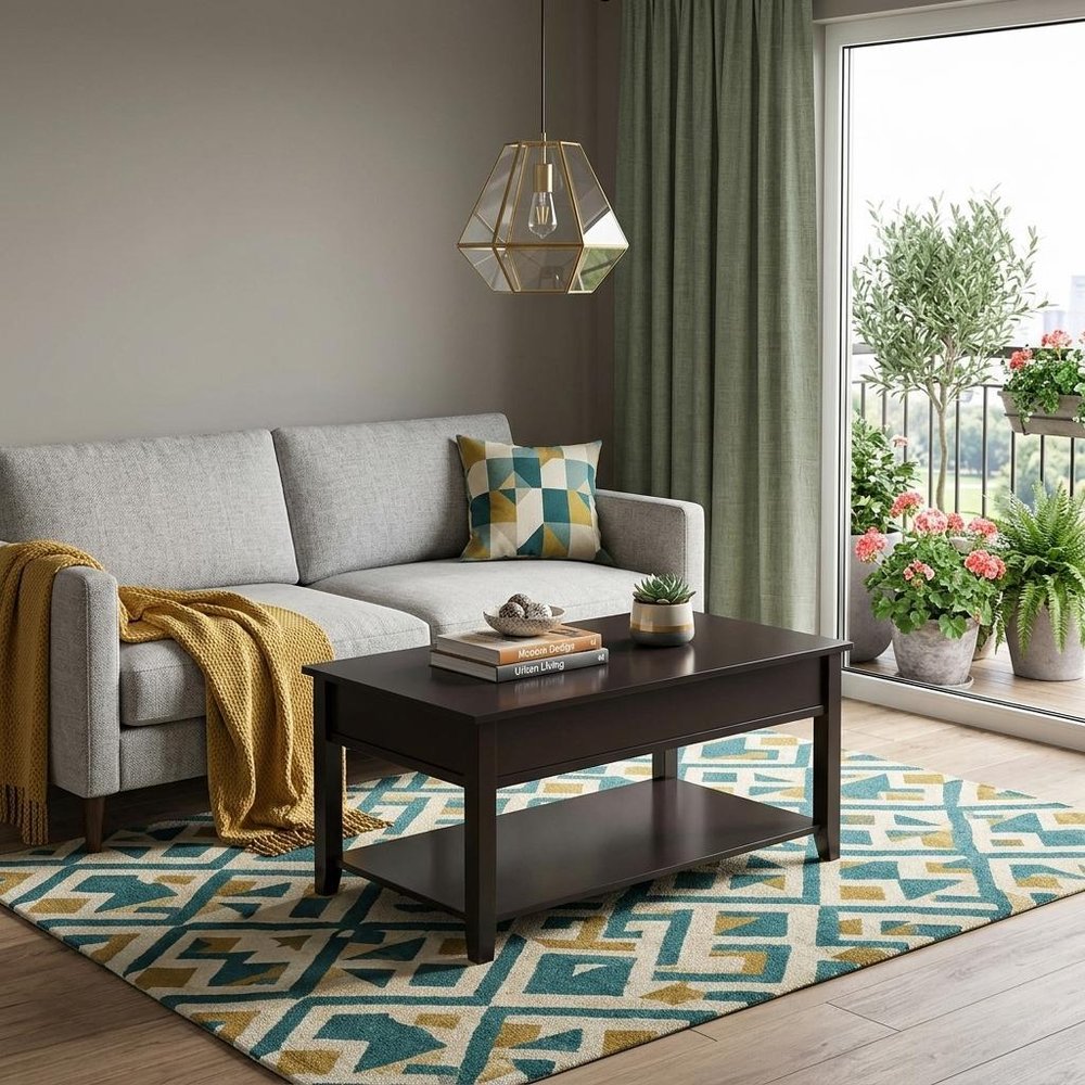 40" Black Wood Lift Top Coffee Table