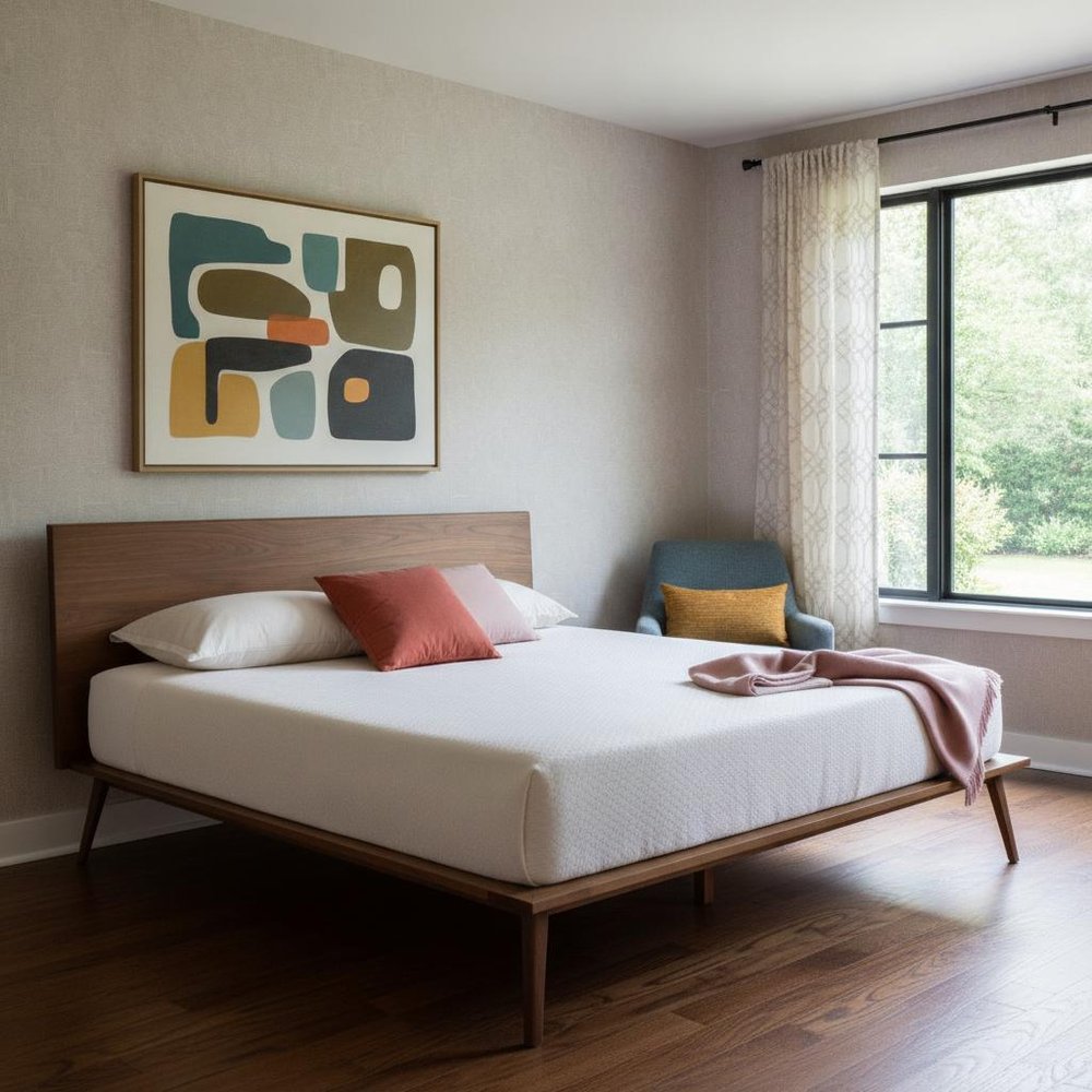 Brown Wood King Bed Frame