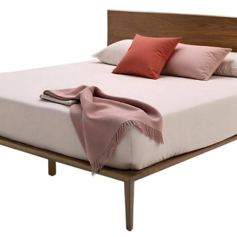 Brown Wood King Bed Frame