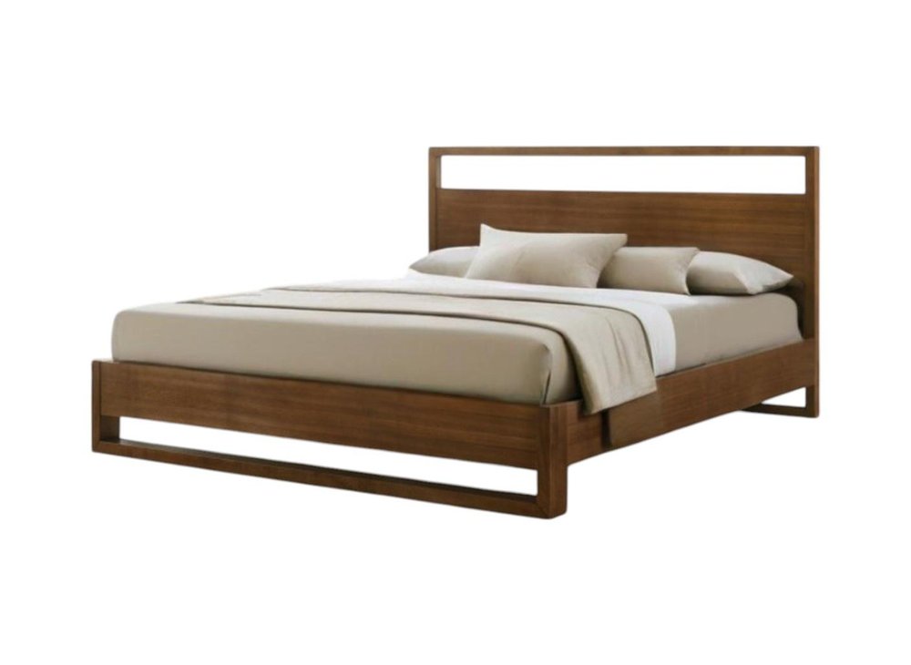 Brown Wood King Bed Frame