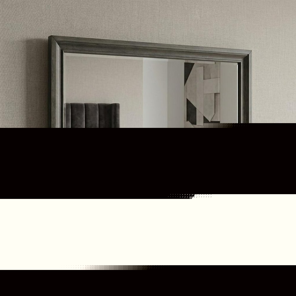 36" Gray Wood Framed Mounted Dresser Mirror