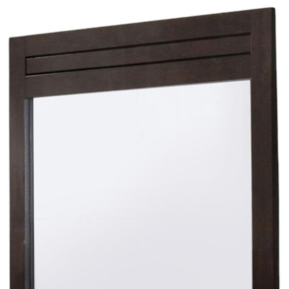 37" Mahogany Wood Framed Dresser Mirror