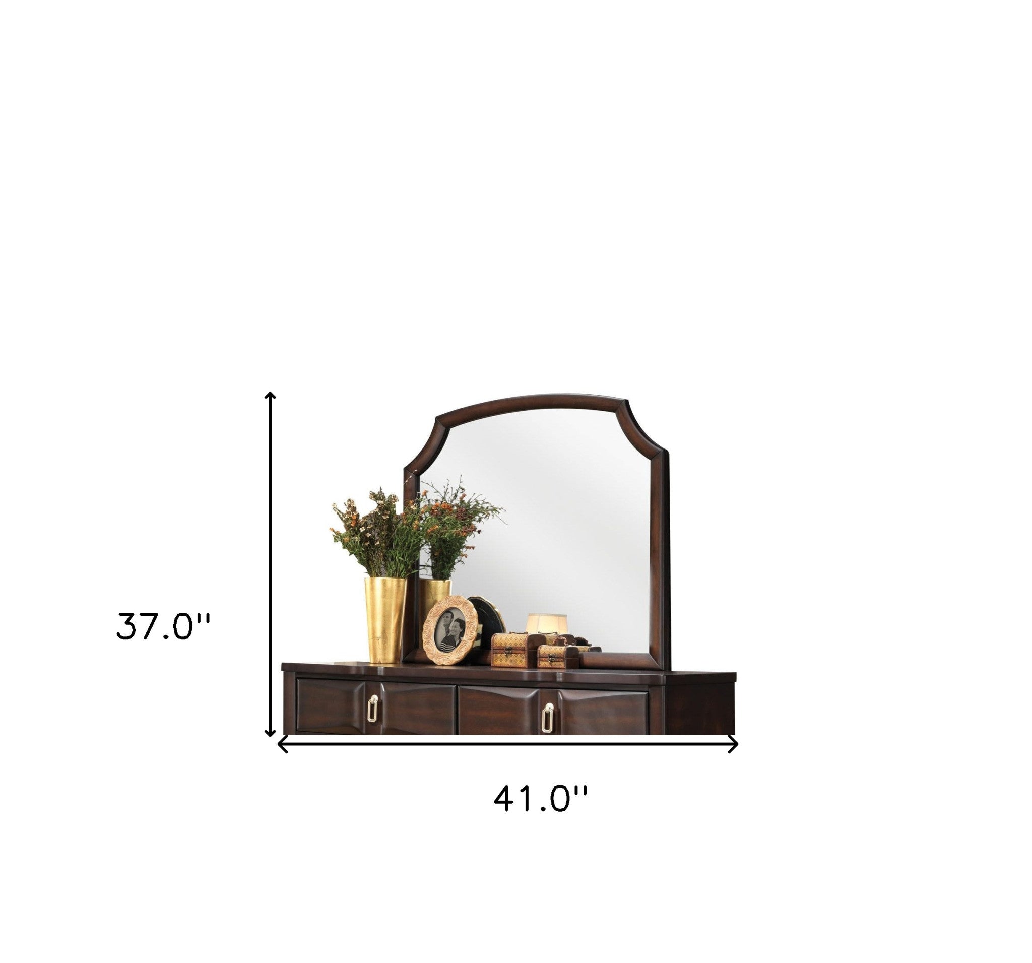 37" Espresso Irregular Dresser Mirror