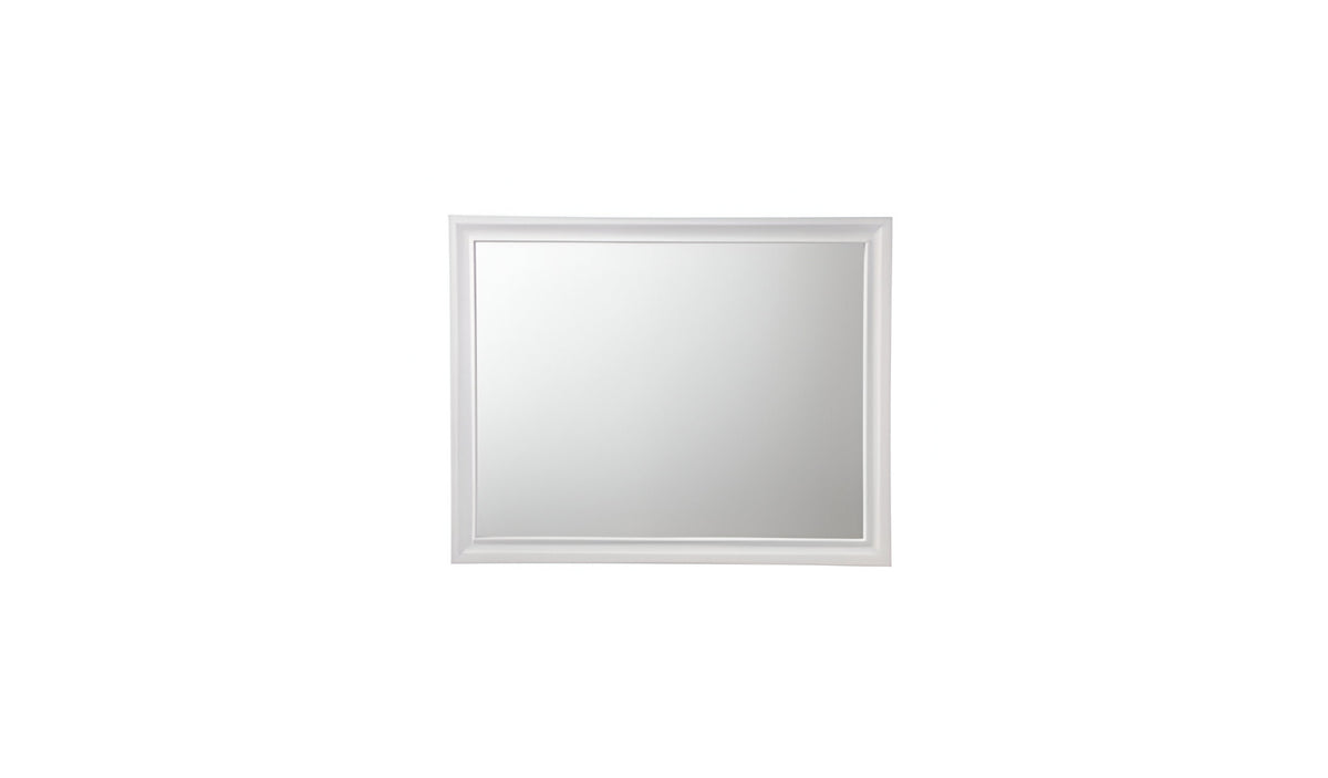 36" White Wood Framed Mounted Dresser Mirror