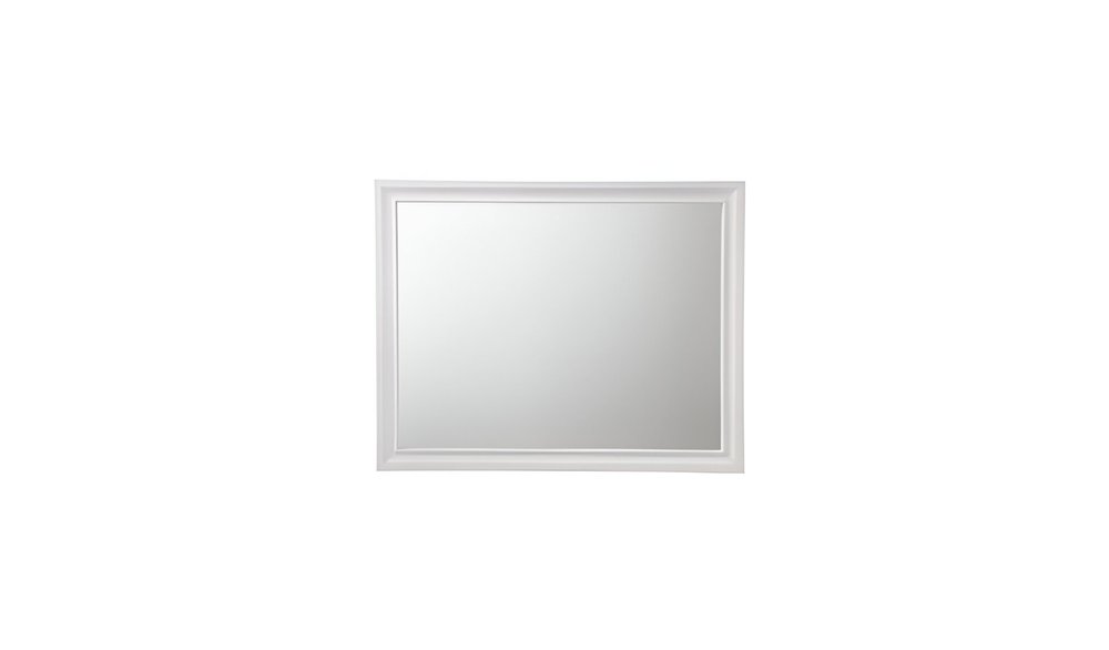 36" White Wood Framed Mounted Dresser Mirror