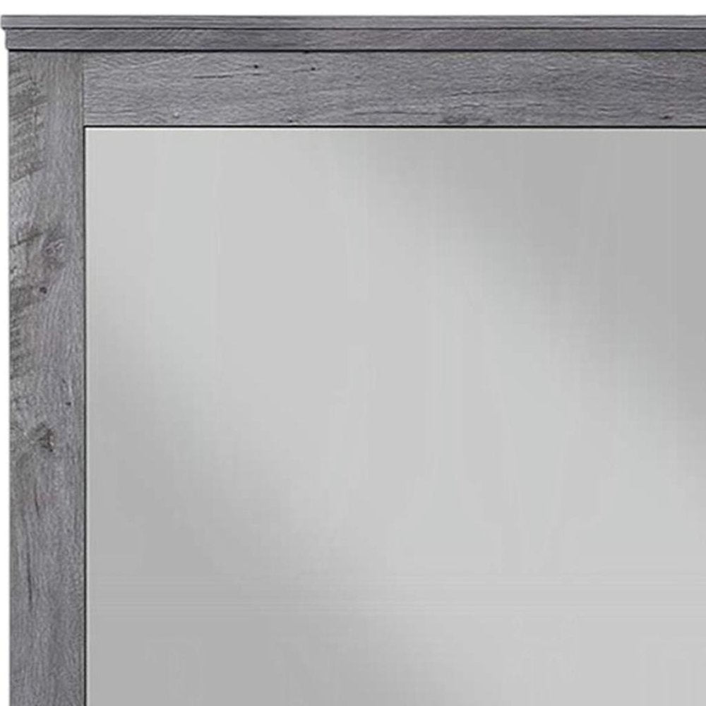 38" Square Wood Framed Mounted Dresser Mirror