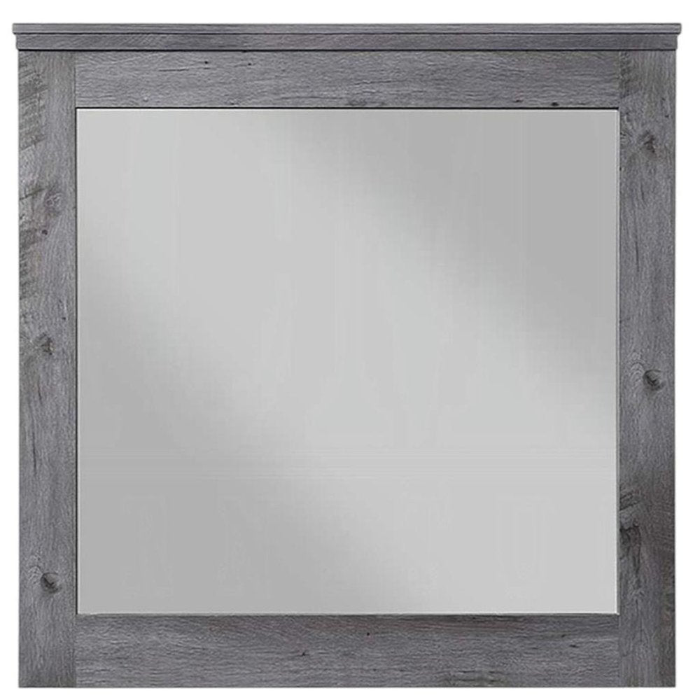 38" Square Wood Framed Mounted Dresser Mirror
