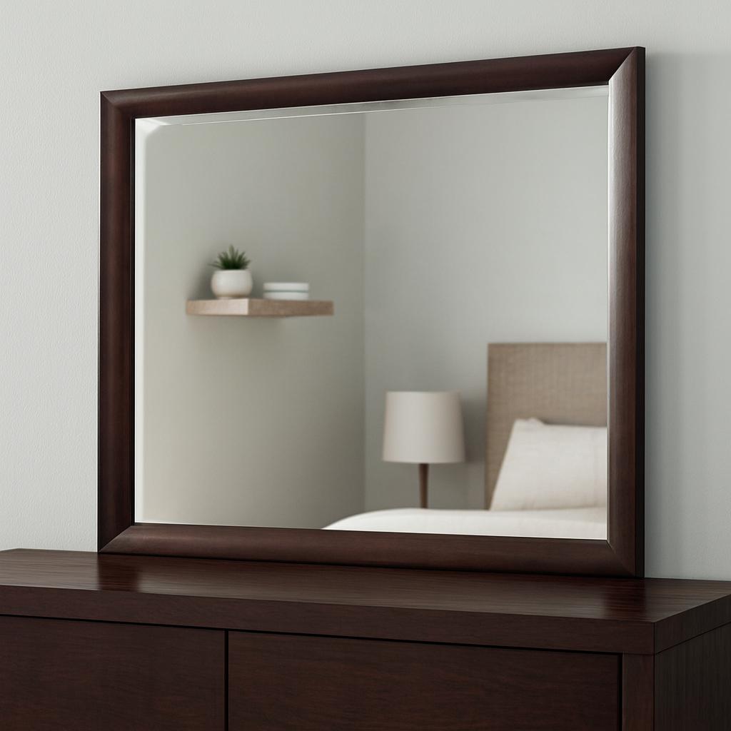 36" Merlot Wood Framed Mounted Dresser Mirror