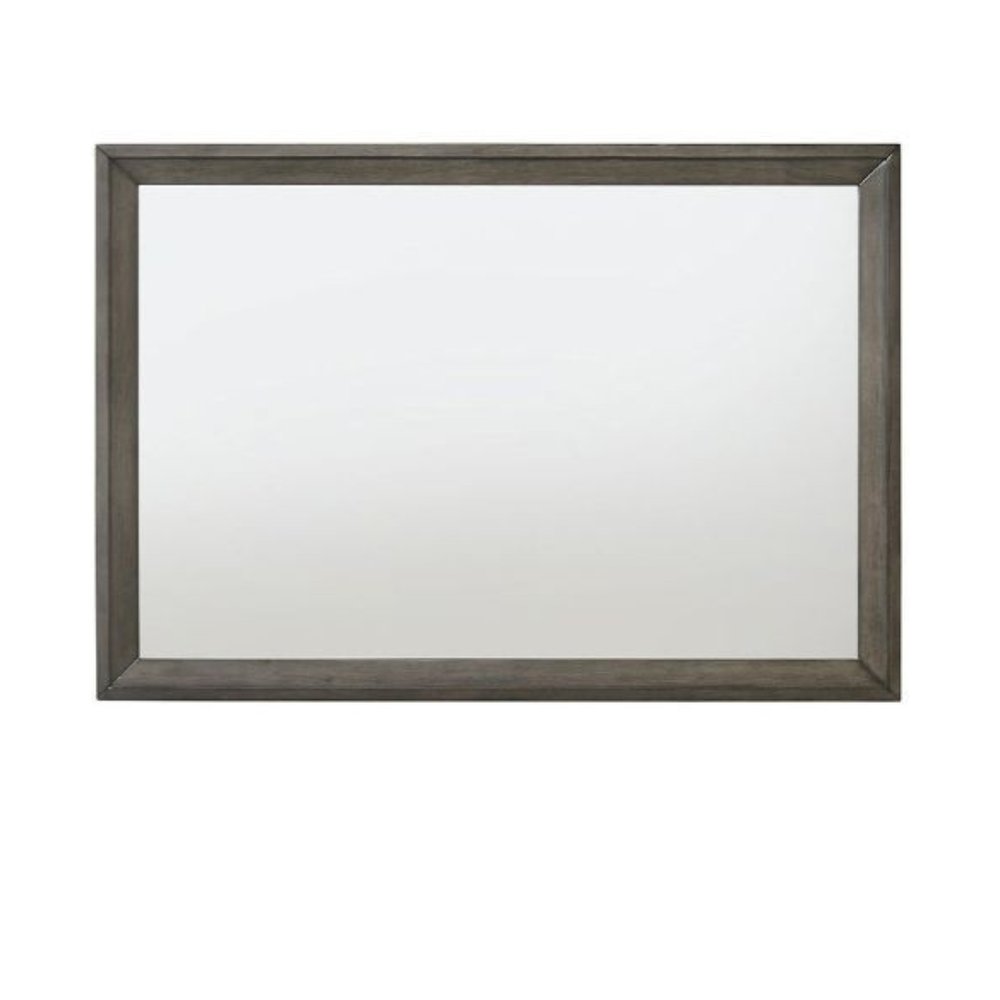 32" Gray Wood Framed Mounted Dresser Mirror