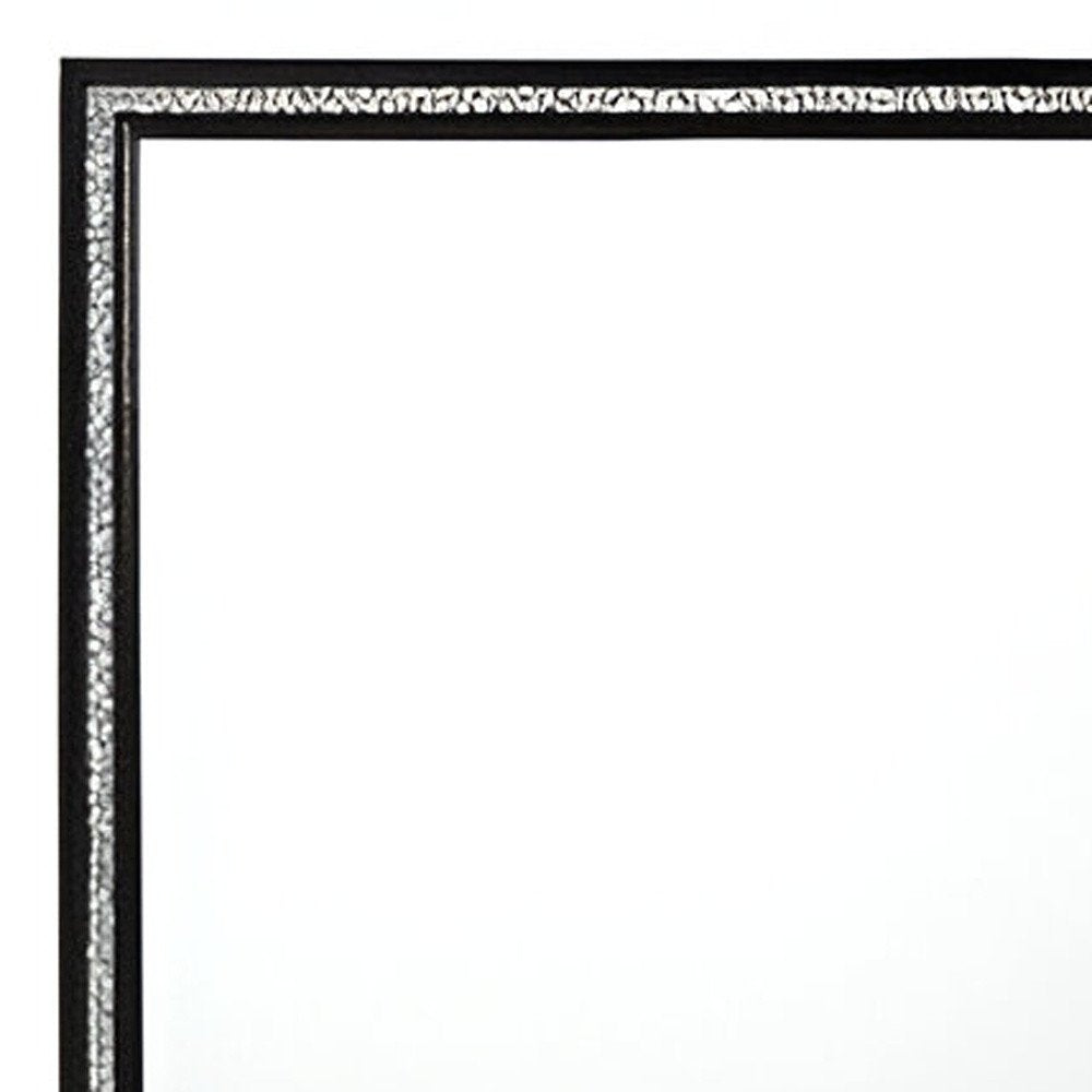 35" Black Wood Framed Mounted Dresser Mirror