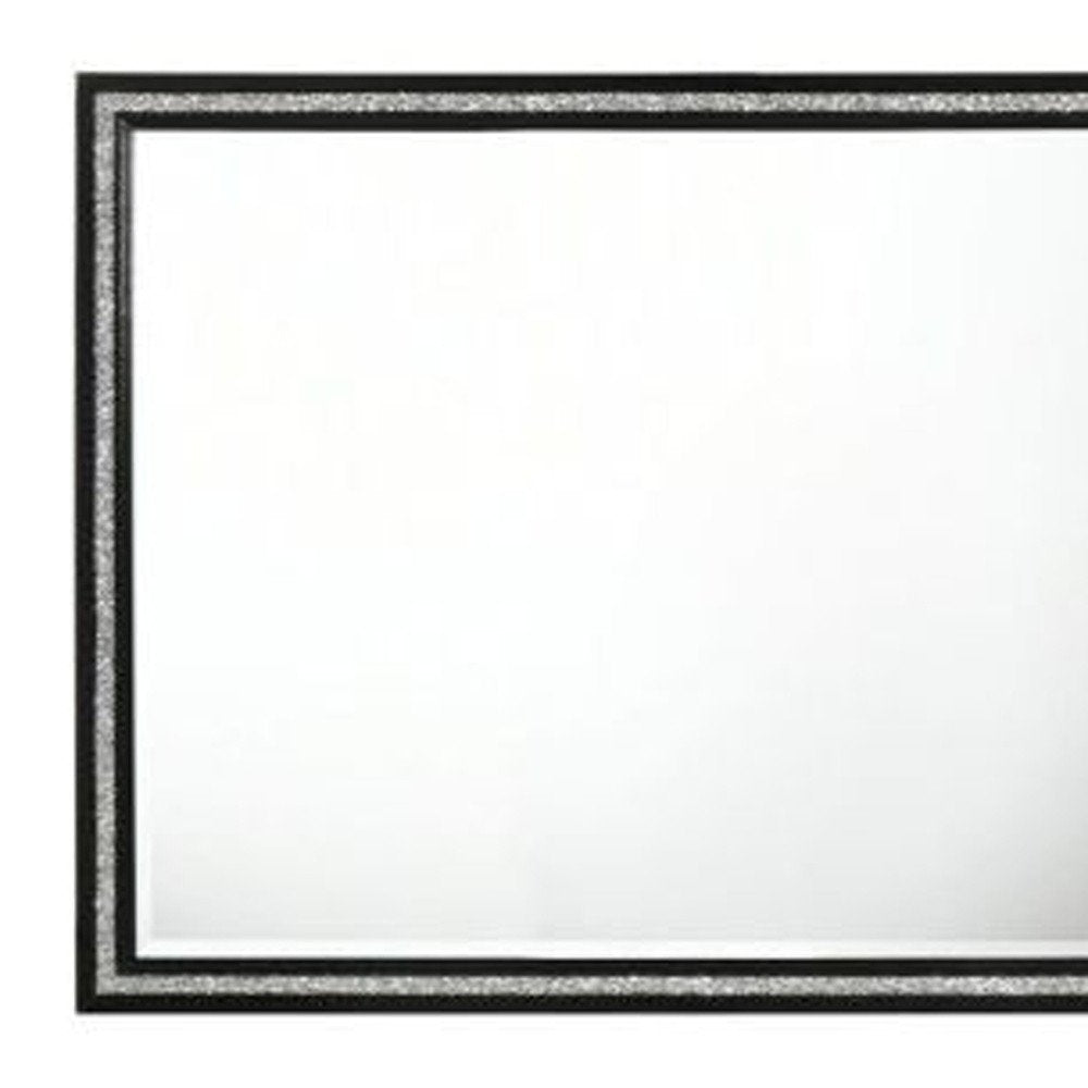 35" Black Wood Framed Mounted Dresser Mirror