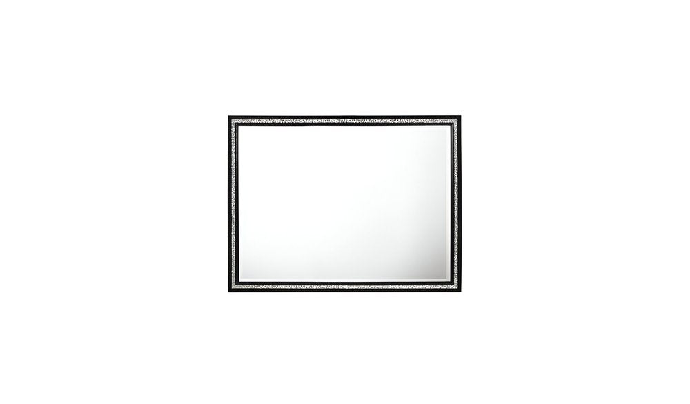 35" Black Wood Framed Mounted Dresser Mirror