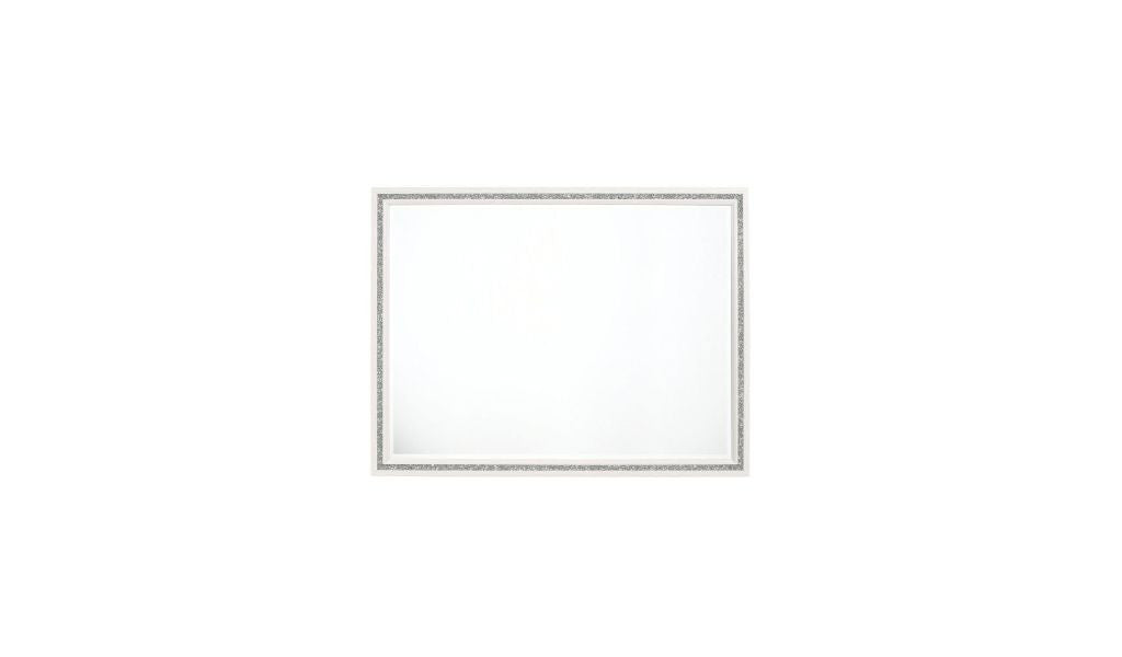 35" White Finish Dresser Mirror
