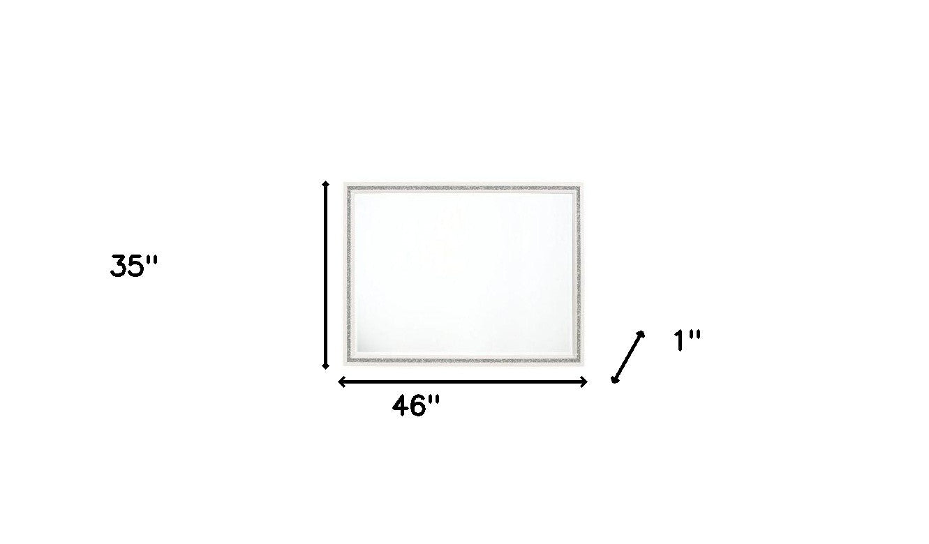 35" White Finish Dresser Mirror