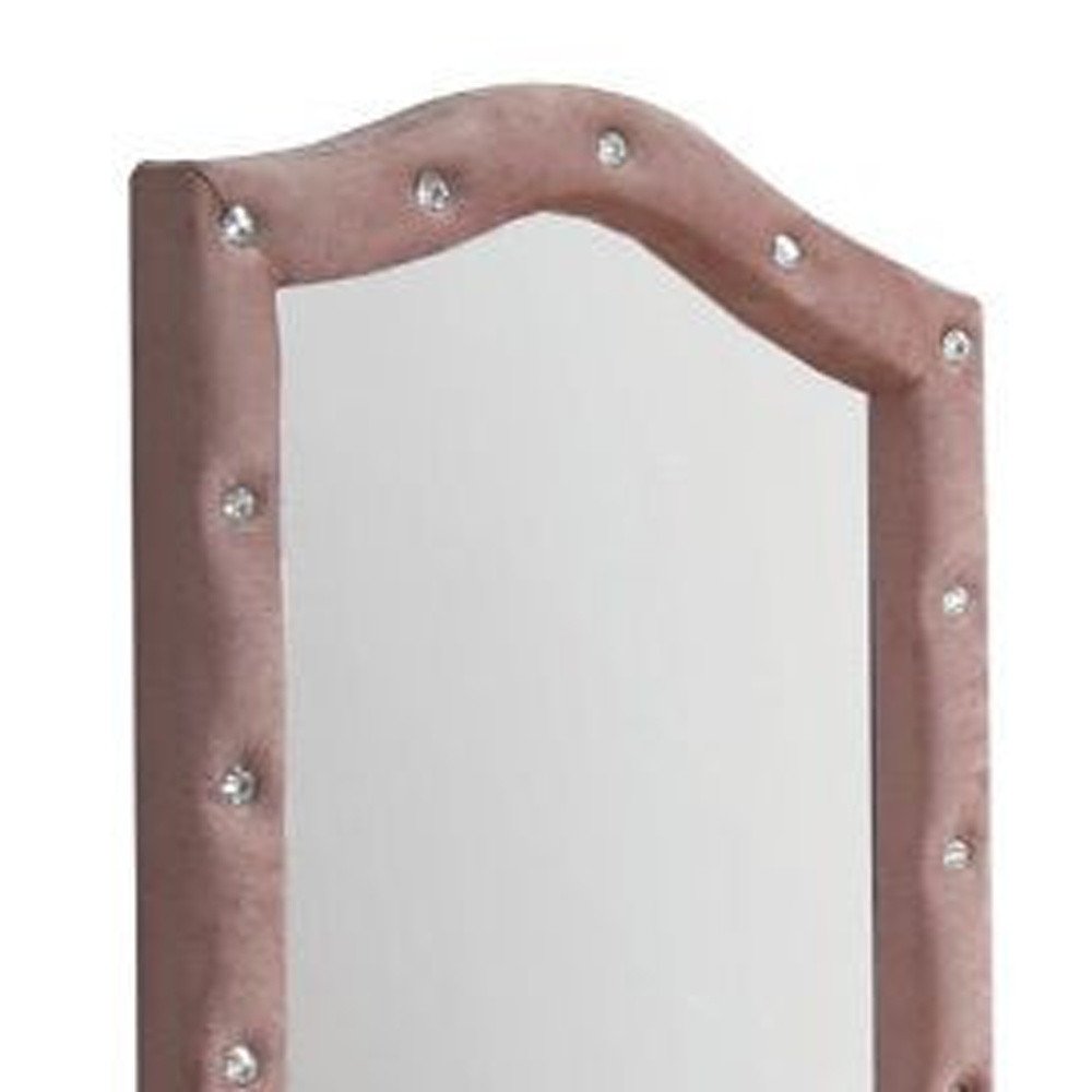 30" Pink Abstract Wood Framed Mounted Dresser Mirror