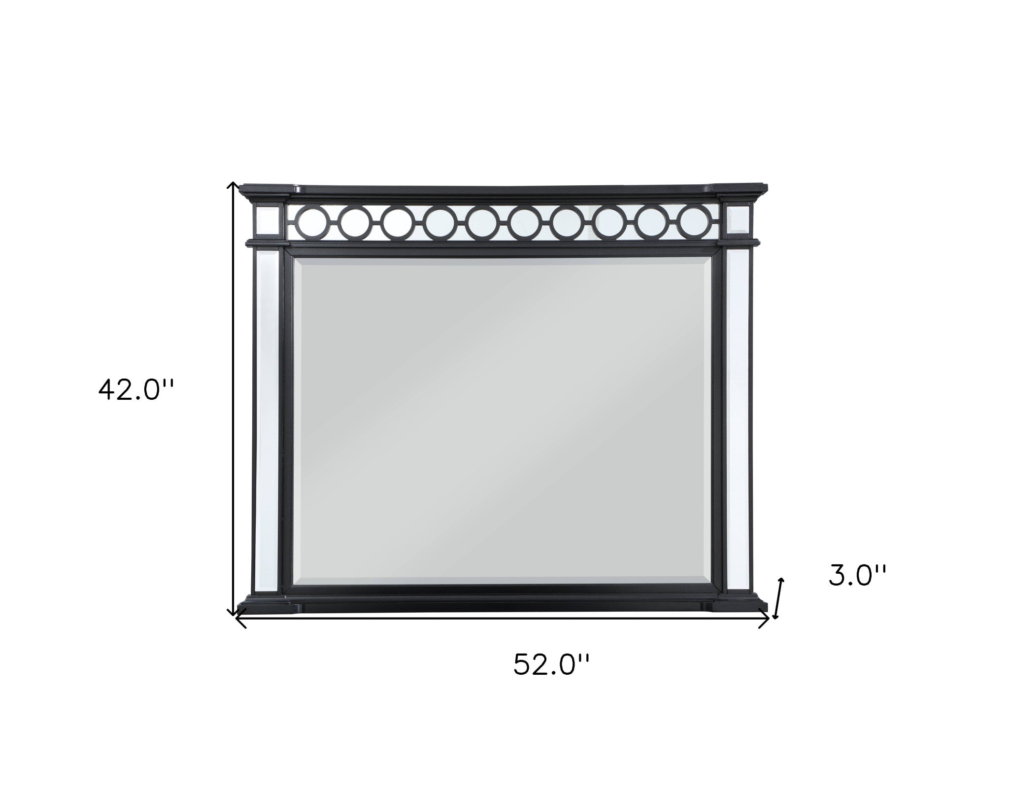 42" Gunmetal Wood Framed Mounted Dresser Mirror