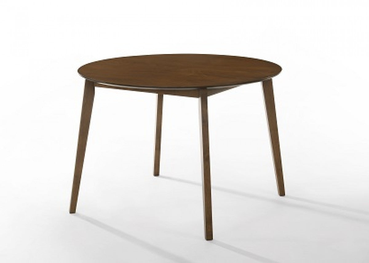 42" Brown Wood Round Top Dining Table