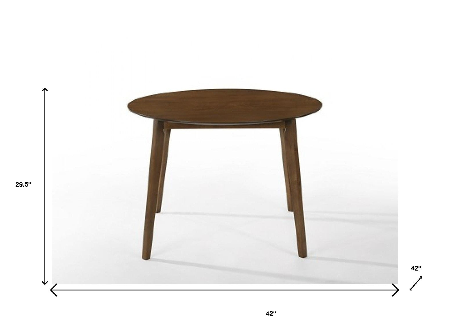 42" Brown Wood Round Top Dining Table