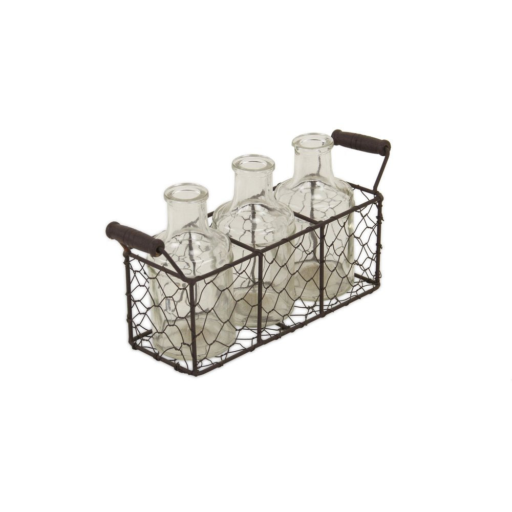 3" Brown Glass Decorative Bottle