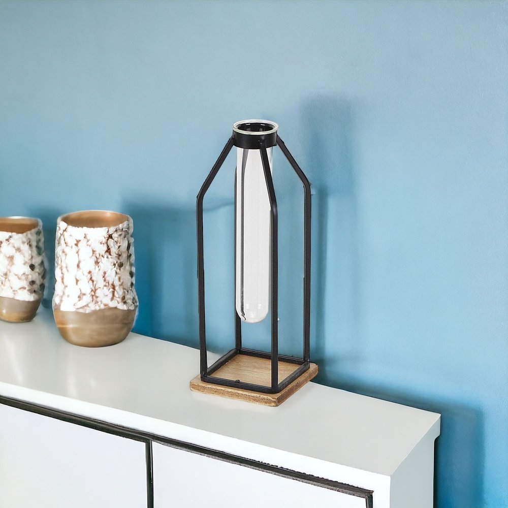 11" Black Glass Tabletop Sculpture