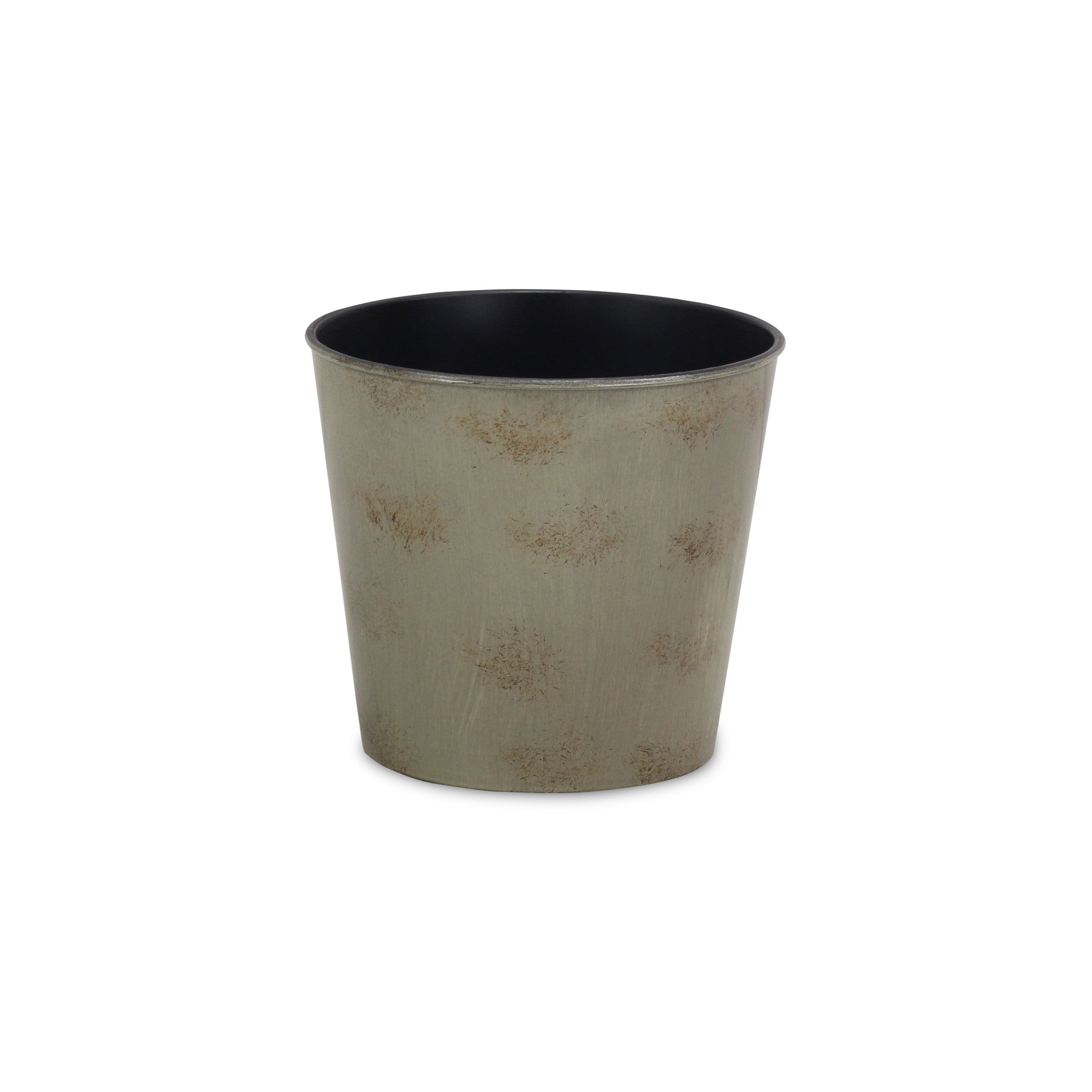 7" Gray Recycled Plastic Indoor Outdoor Round Pot Planter