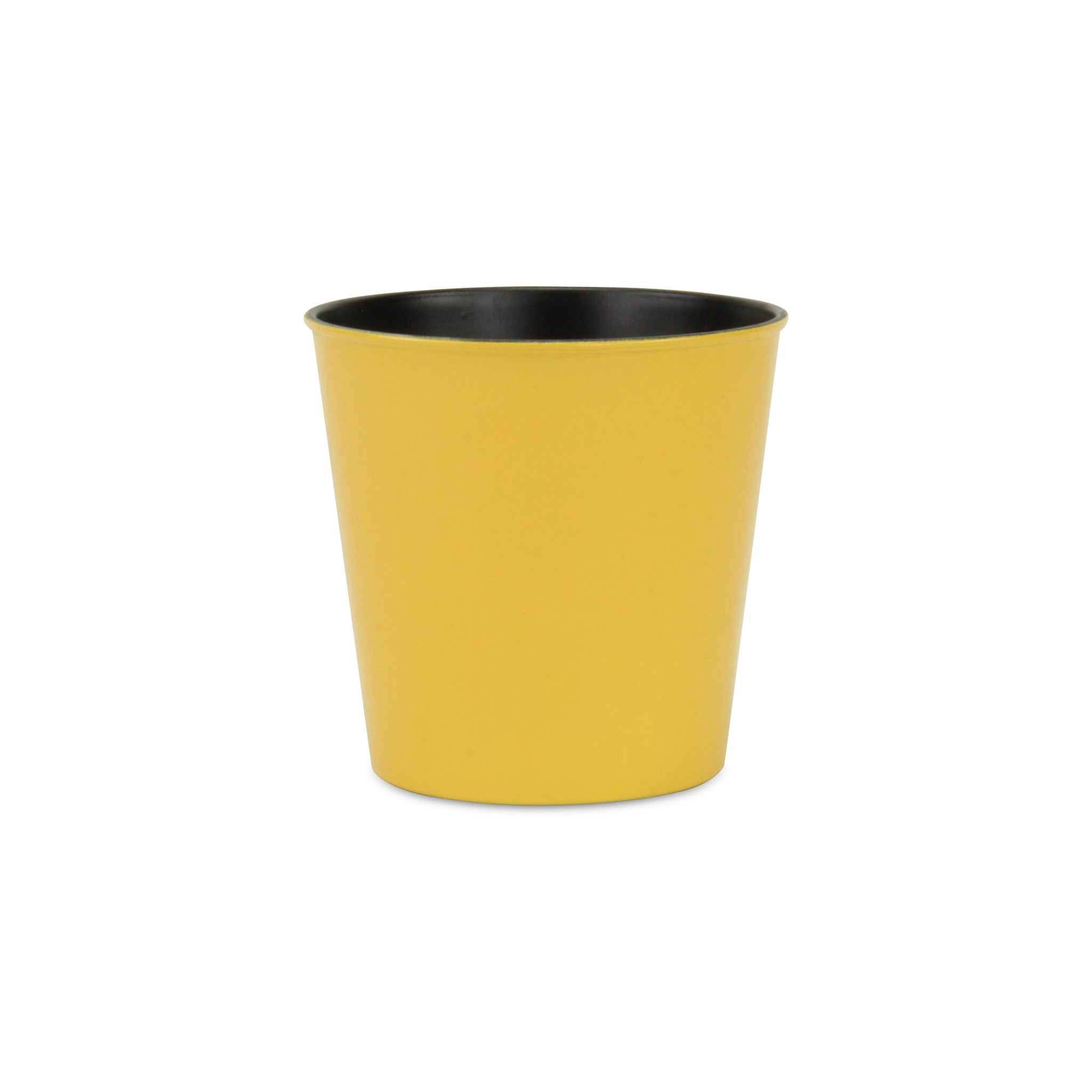 5" Yellow Recycled Plastic Indoor Outdoor Round Pot Planter