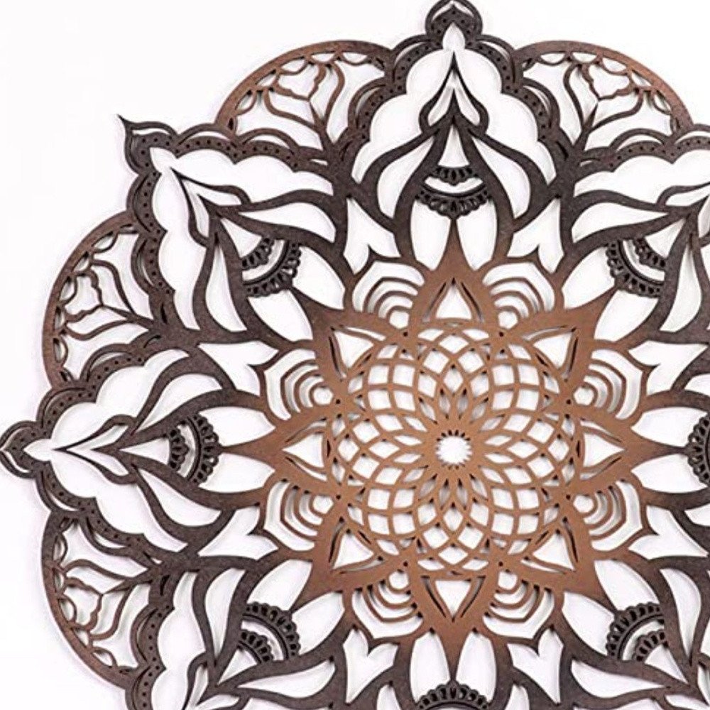 34" X 34" Black And Gold Solid Wood
