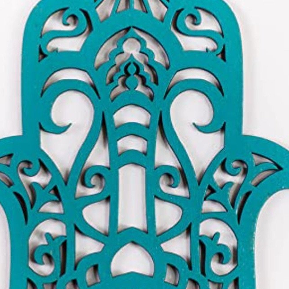 10" X 6" Turquoise Solid Wood