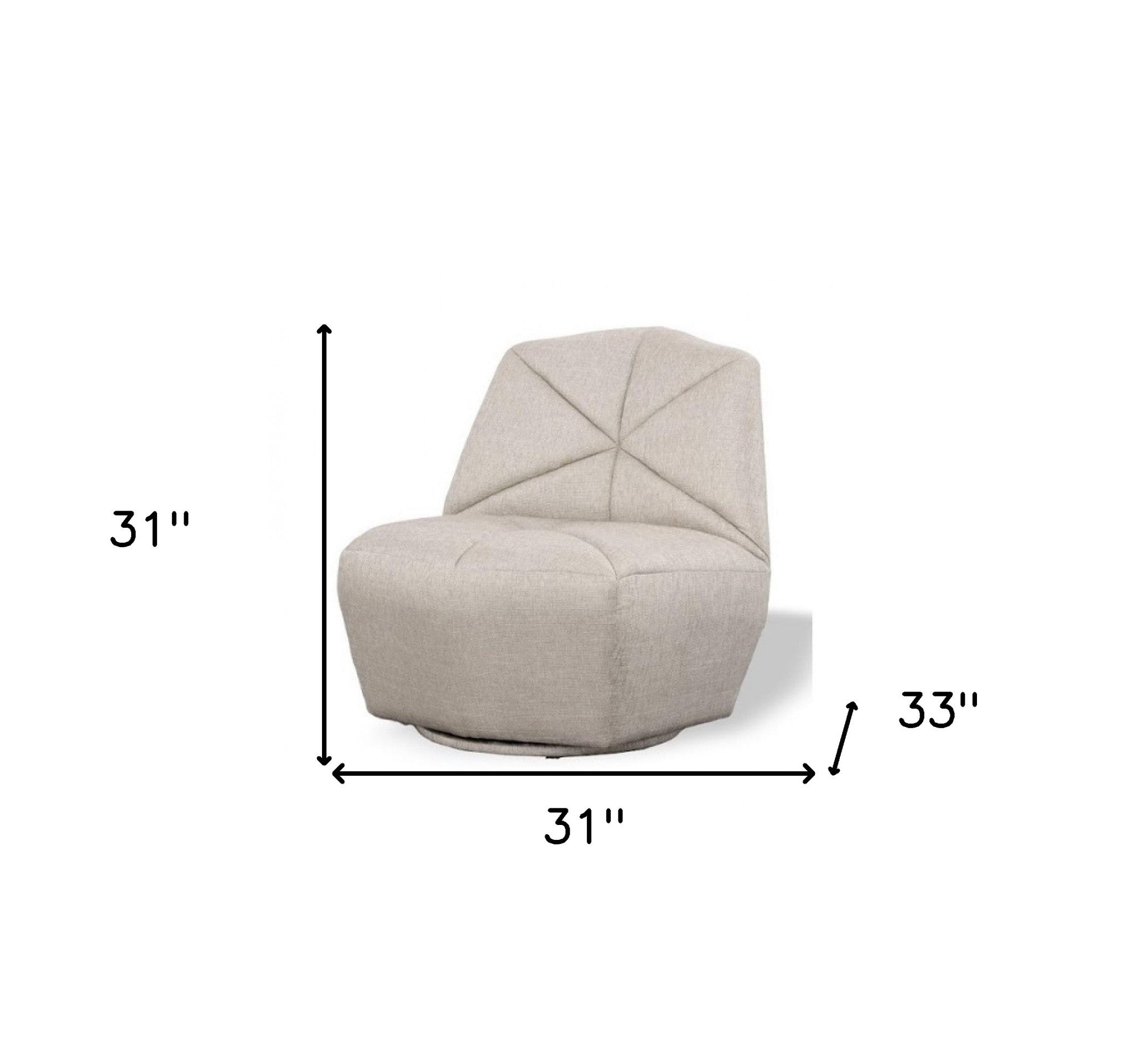 31" Gray Upholstered Lounge Chair