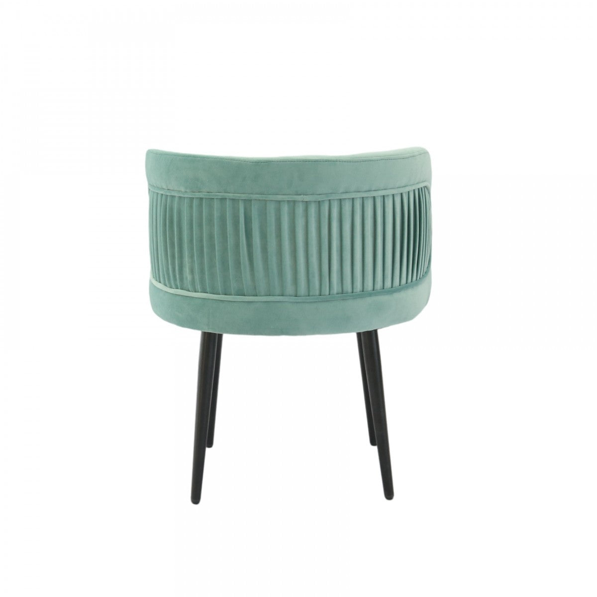 24" Teal Blue And Black Velvet Arm Chair