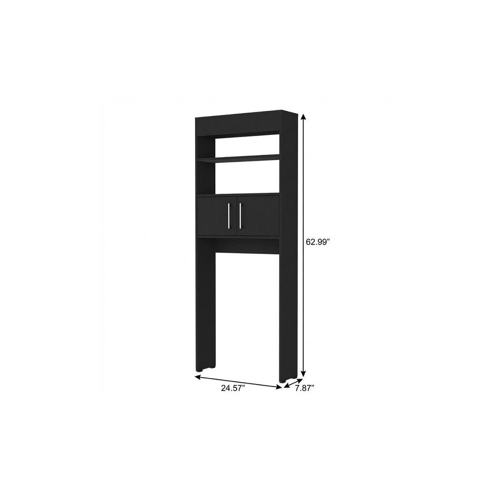 25" Black Wood Freestanding Single Door Bathroom Vanity