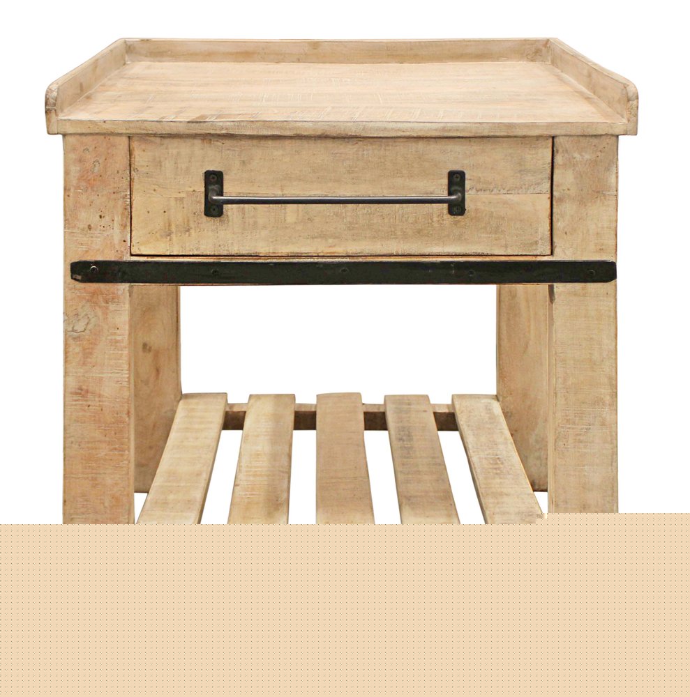 26" White One Drawer Nightstand