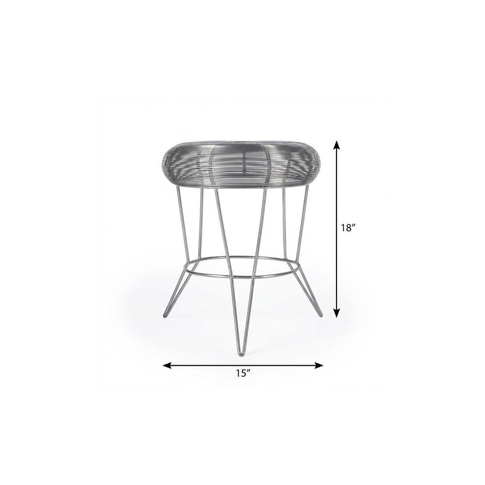 18" Silver Wire Round End Table