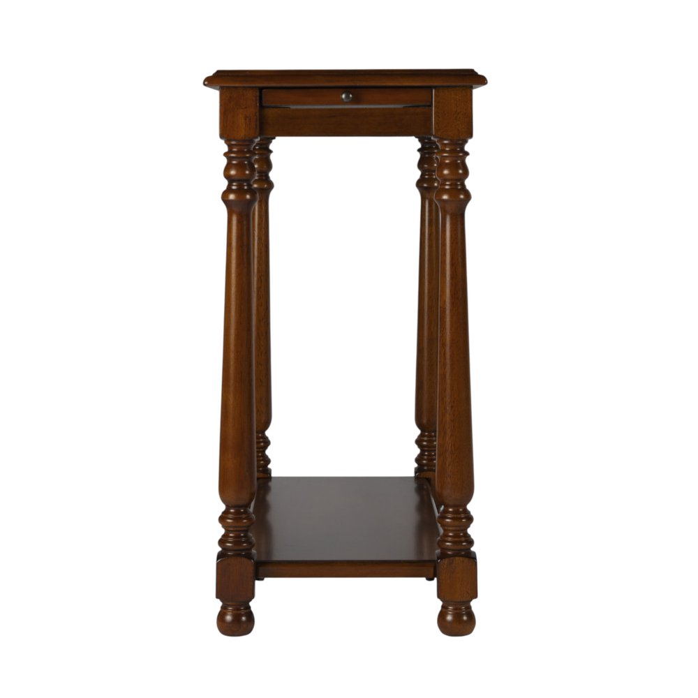 24" Brown End Table With Shelf