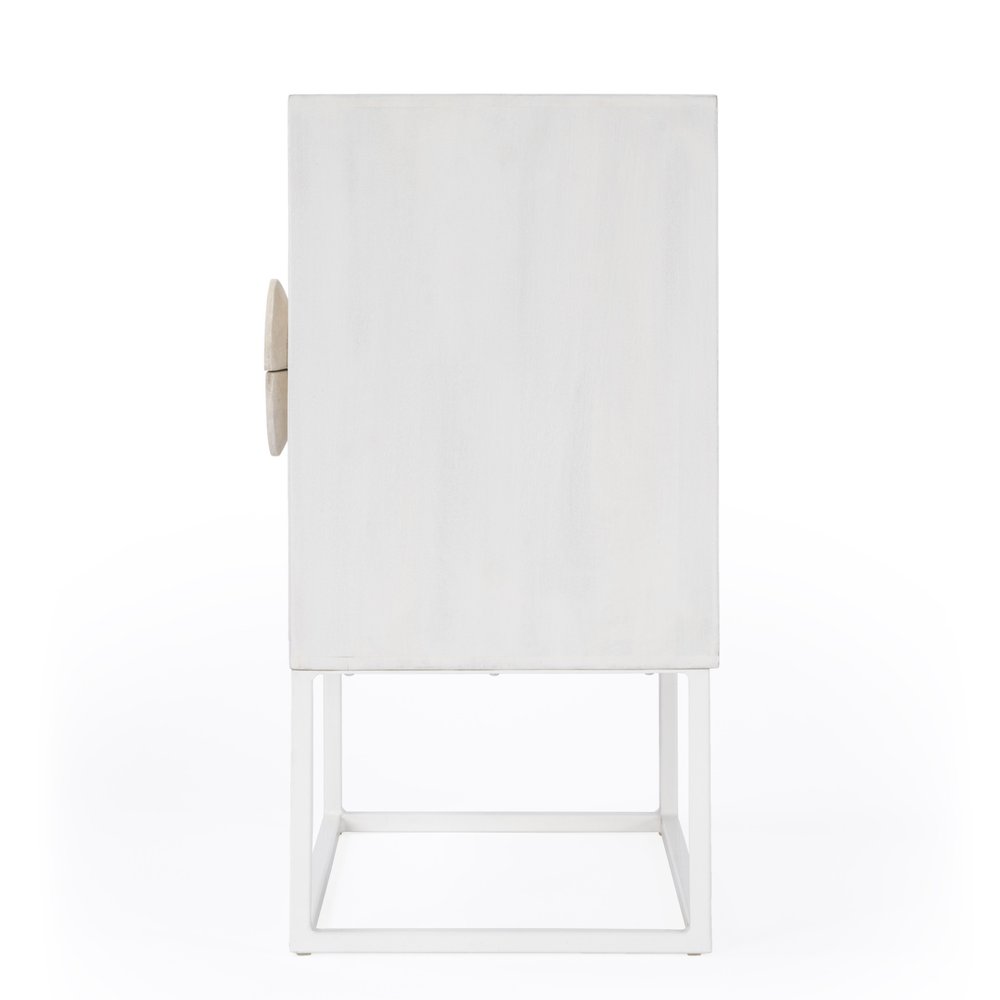 24" White Wood Two Drawer Nightstand