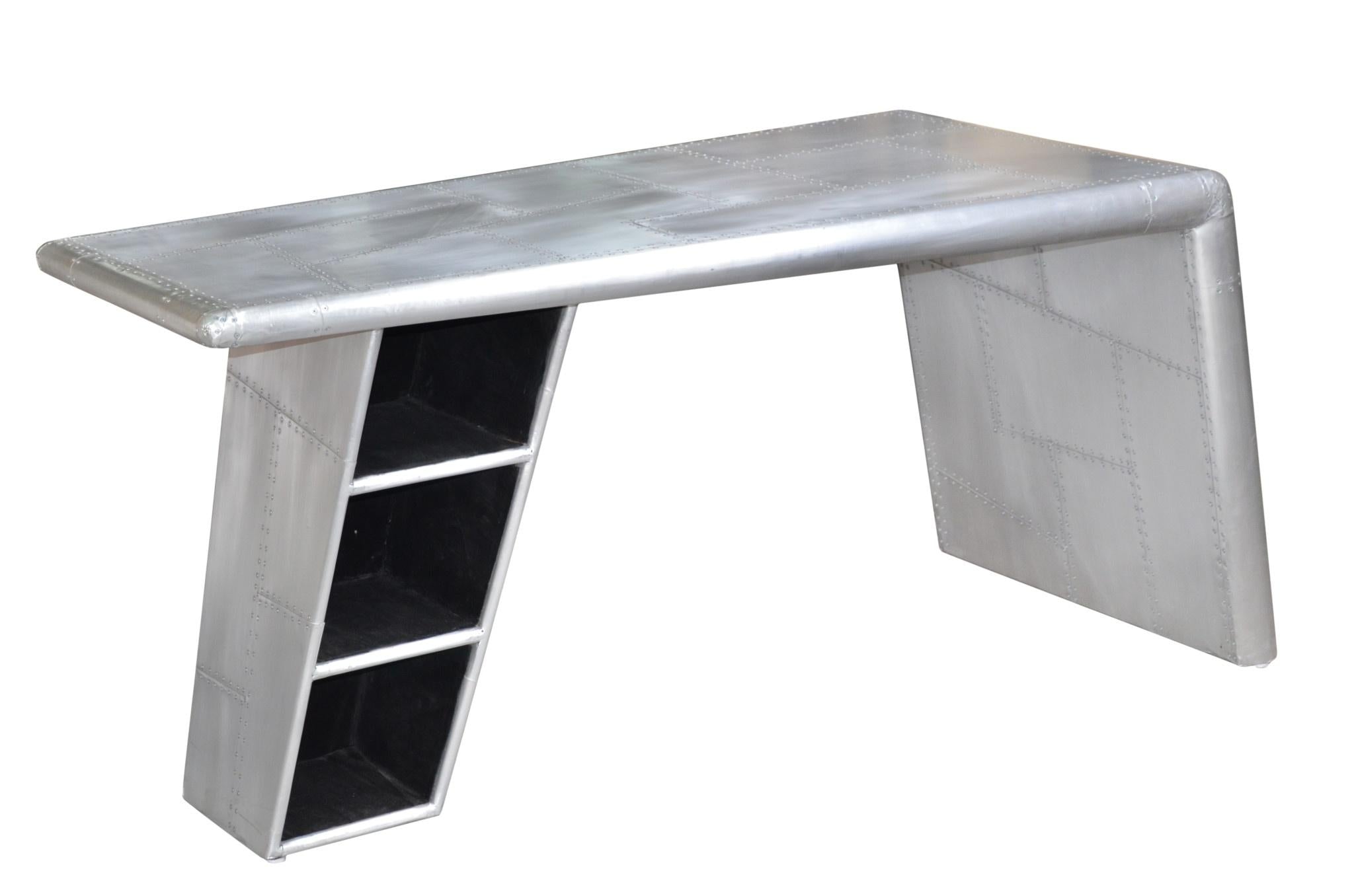 60" Silver Aluminum Writing Desk