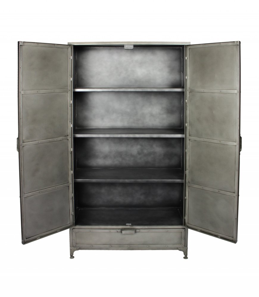 36" Silver Iron Drawer Combo Dresser