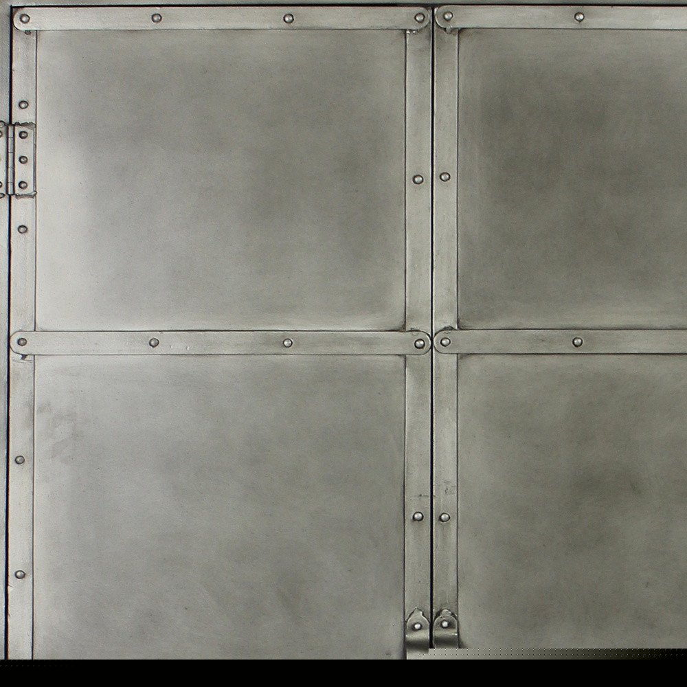 36" Silver Iron Drawer Combo Dresser