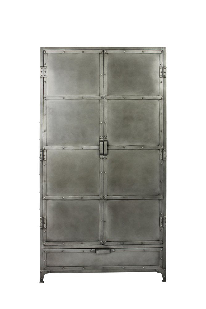 36" Silver Iron Drawer Combo Dresser