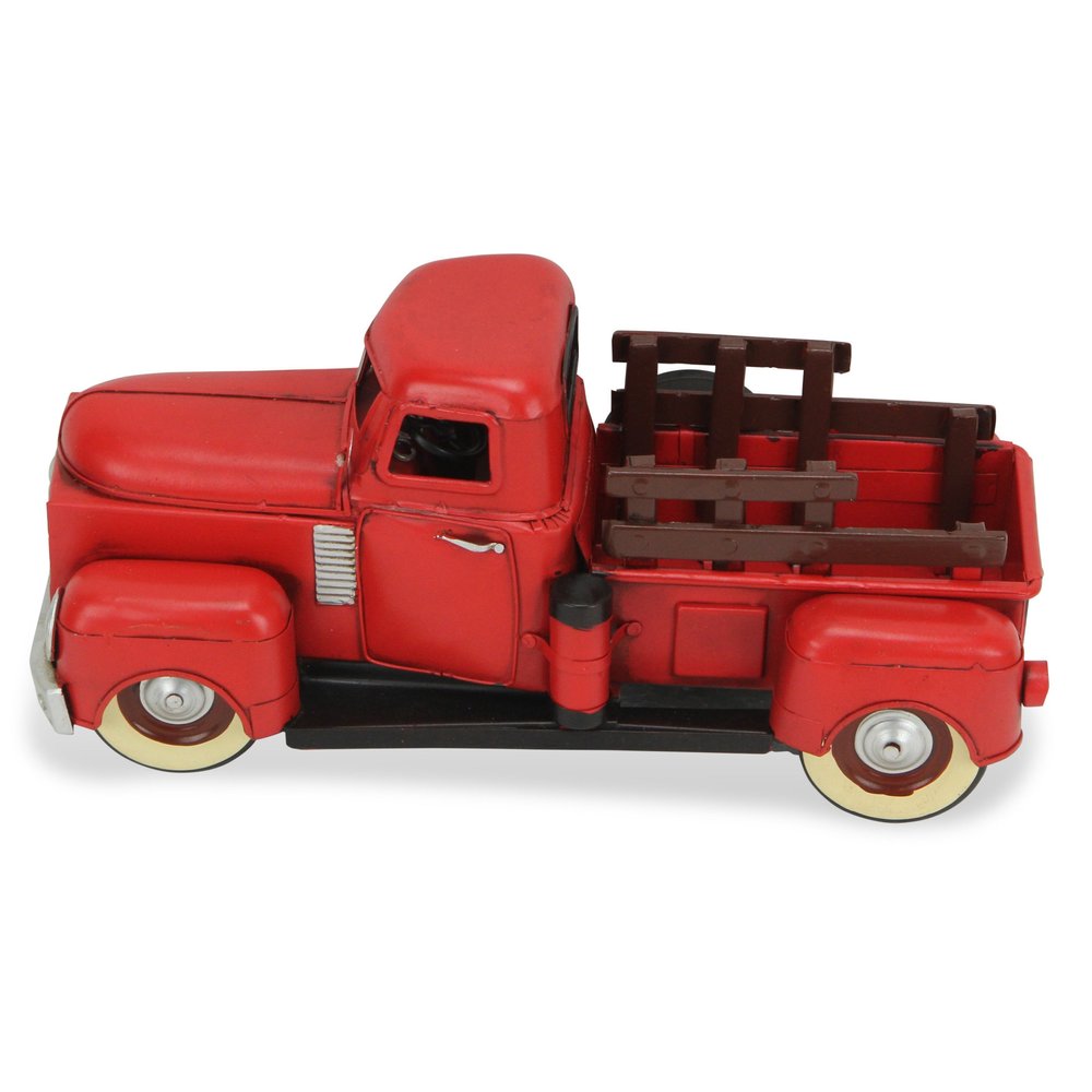 6" Red and Black Metal Hand Painted 1950's Red Truck Model Car