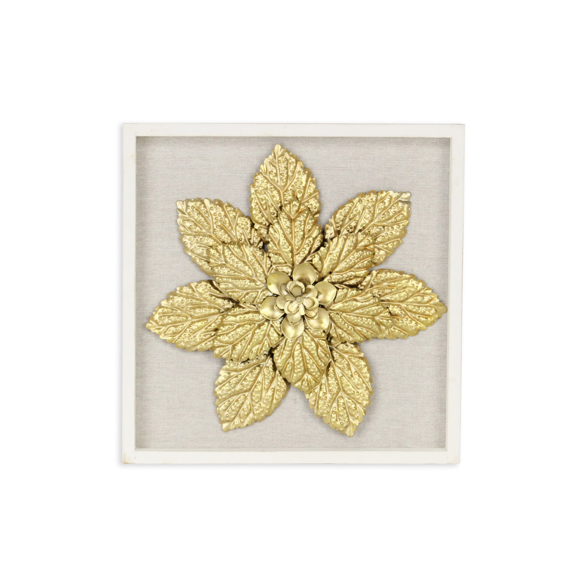 12" X 13" Gold Flower Wood and Metal Wall Decor
